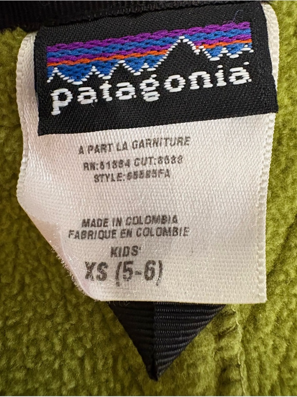 Kids Patagonia Bright Lime Green Fleece Vest - Picture 4 of 4